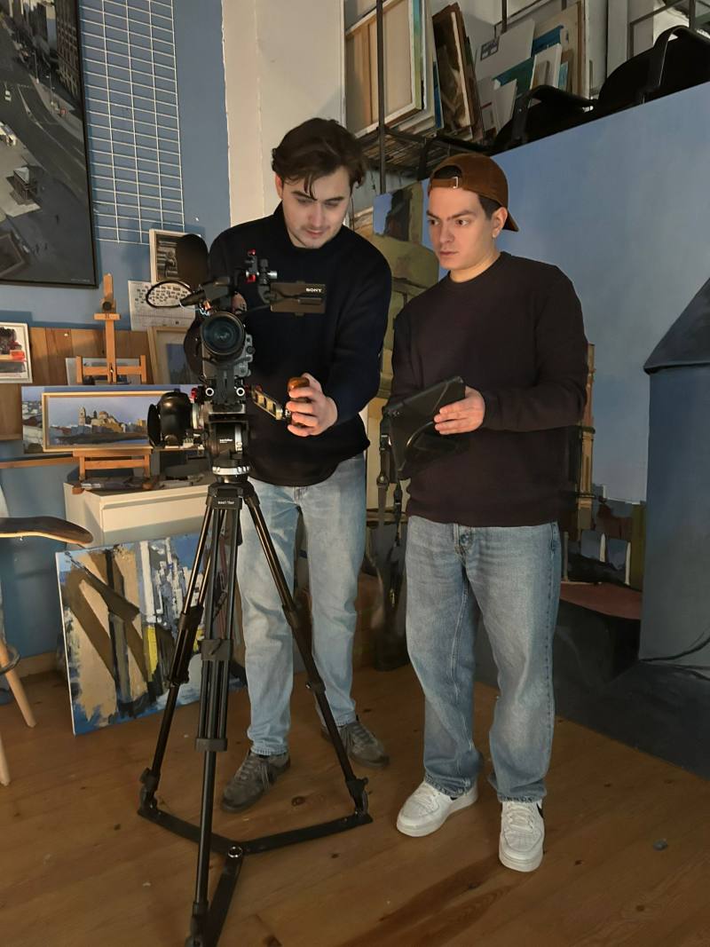 Bram Mulder and Rubén F. Vargas Martens on set